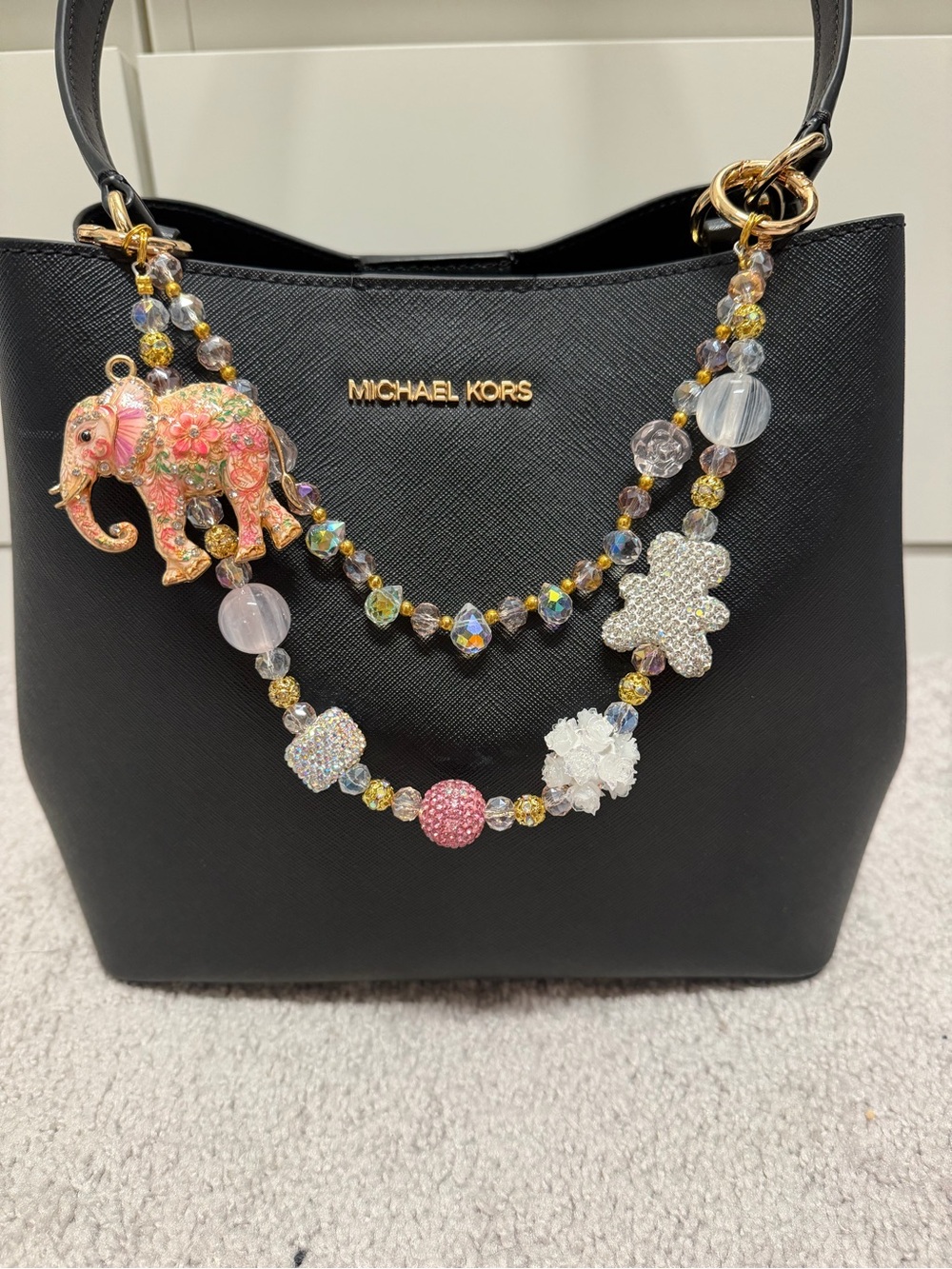 Pink Elephant Purse Chain